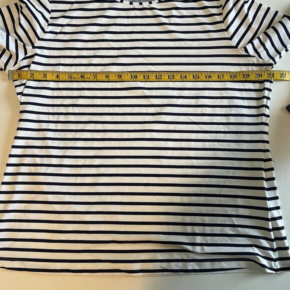 Lands’ End Women’s XL Sunshade UPF50 Elbow Sleeve Rash Guard Navy And White - Picture 5 of 7